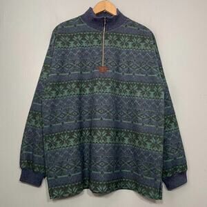 Vintage L.L. Bean Green and Blue Patterned Jacket